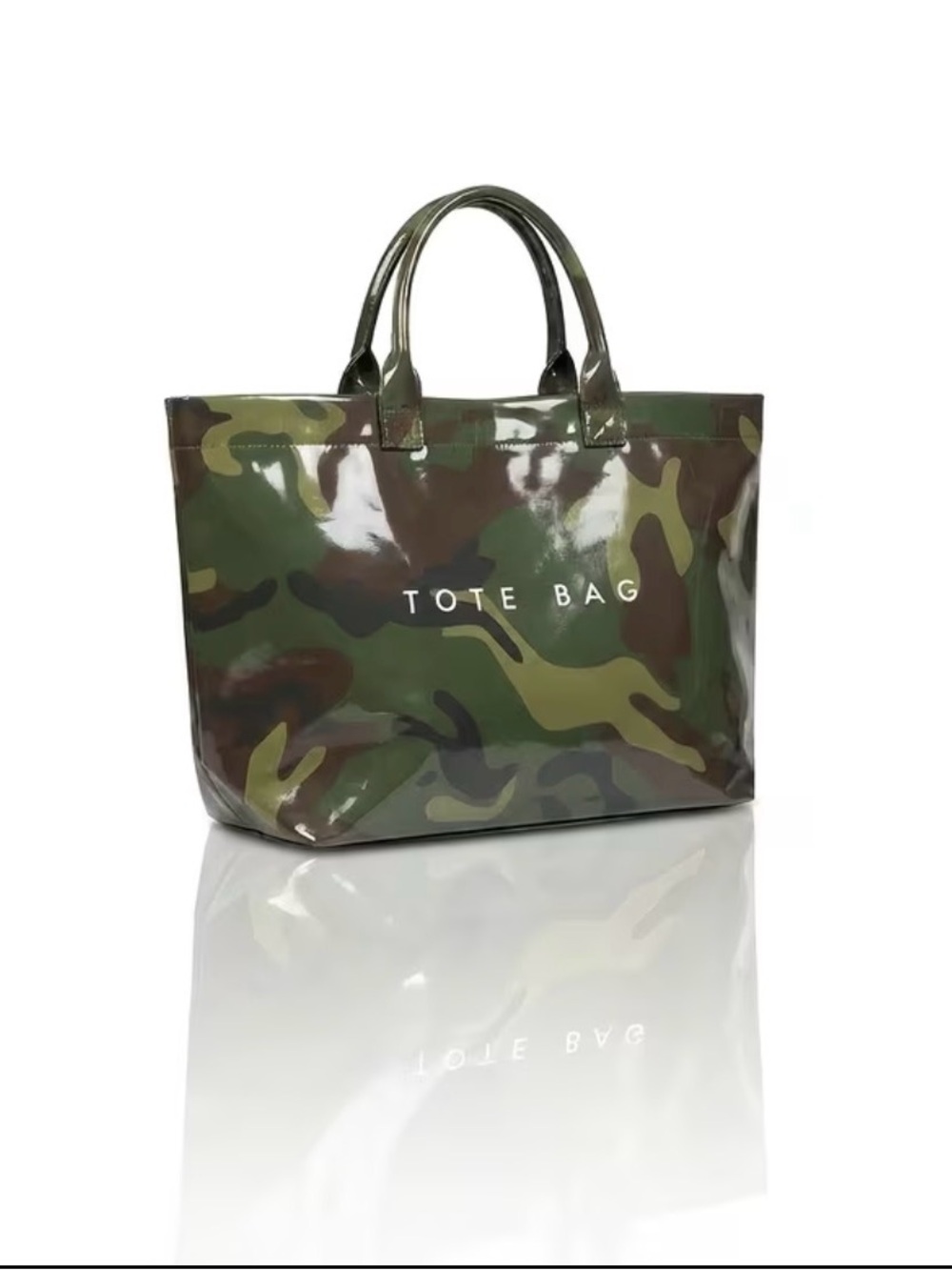 Tote Bag Camouflage Patent Vinyl Tote Bag